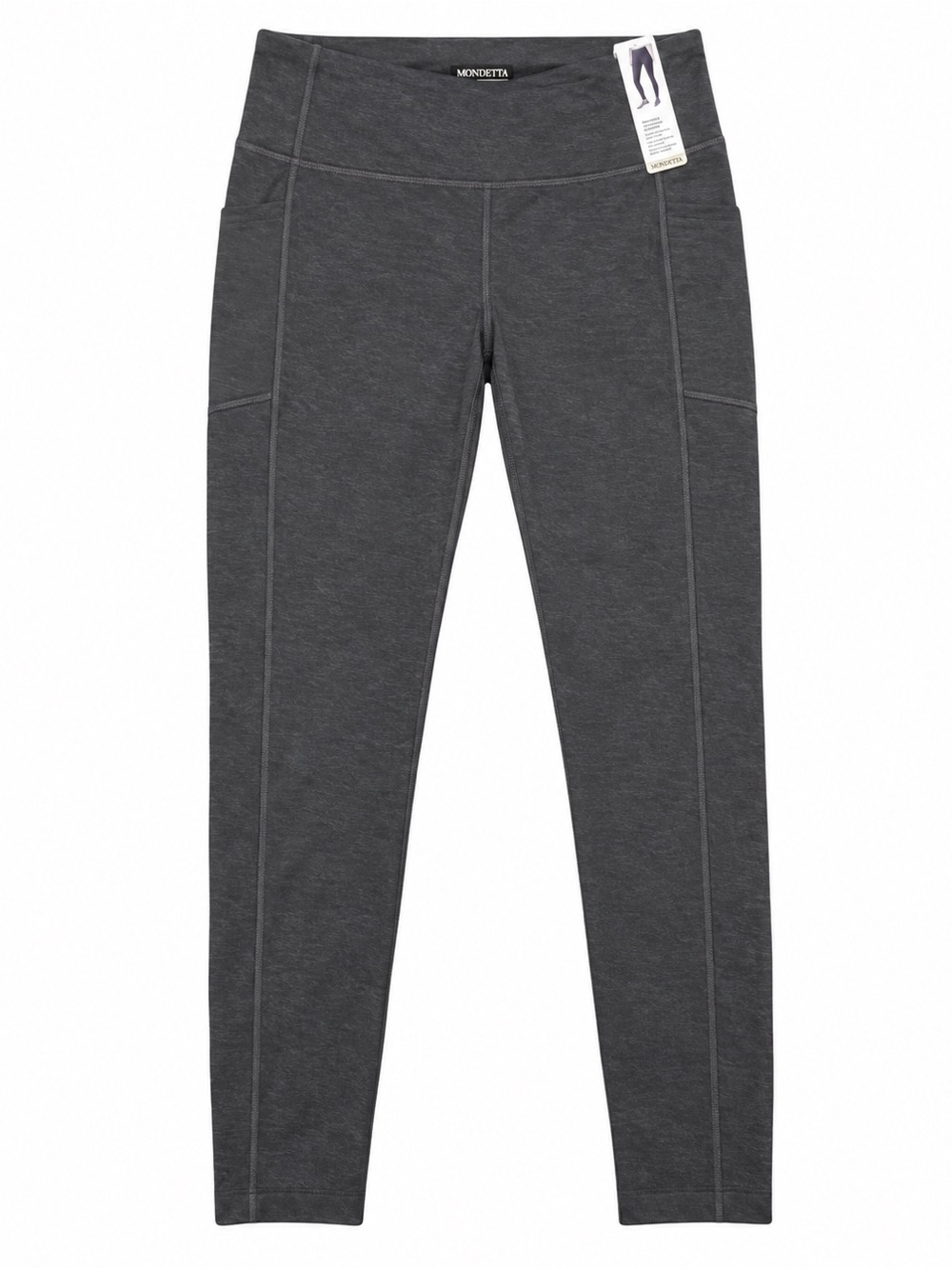Mondetta Brushed Jacquard Leggings Women's large charcoal highwaisted Pockets NW